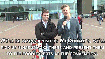 car - We'Ll Be Paying A Visit To Mcdonald'S, We'Ll Pick Up Some Snacks There And Present Them To The Food Experts At The Convention.