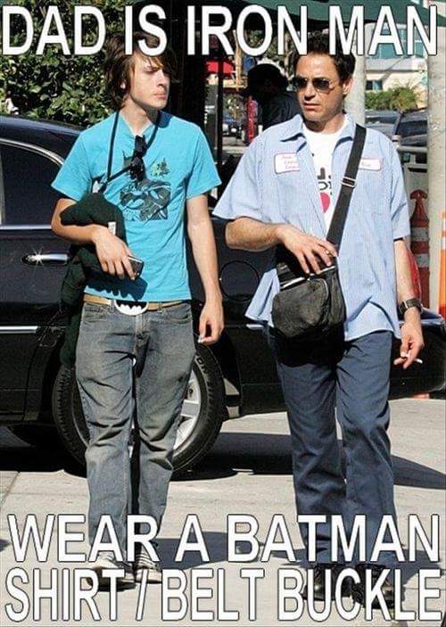 indio downey - Dad Is Iron Man Wear A Batman Shirtt Belt Buckle