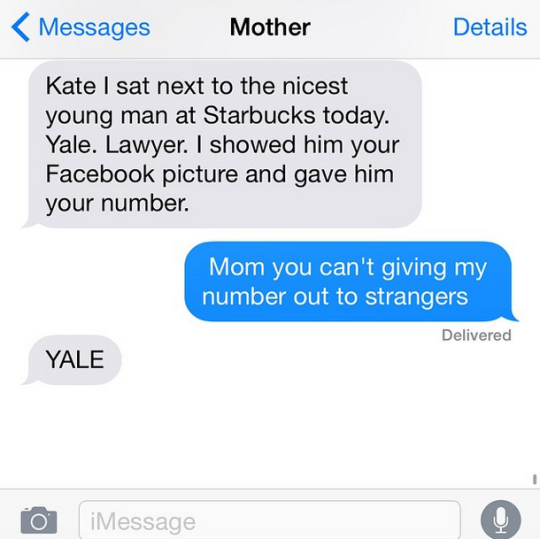 mom texting instagram -