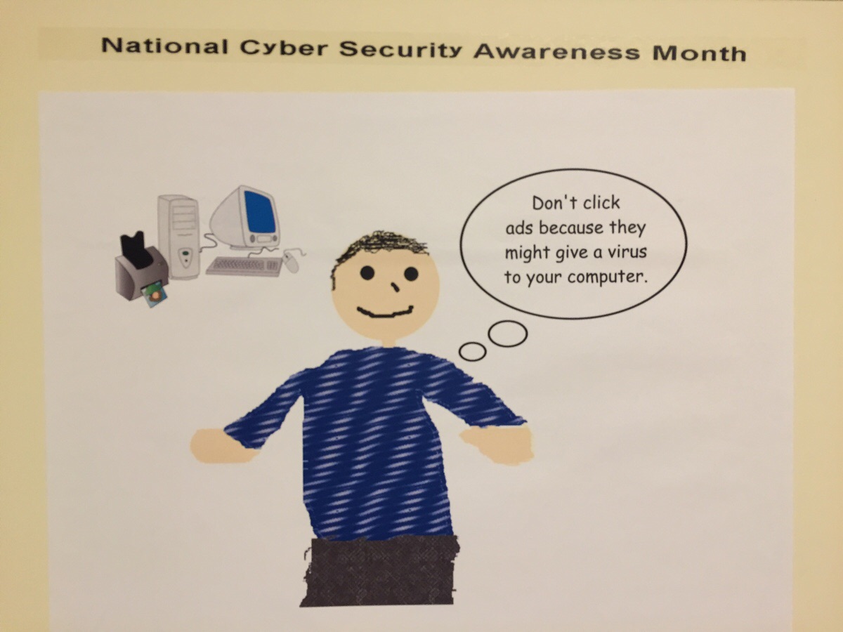 national cyber security awareness month funny - National Cyber Security Awareness Month Don't click ads because they might give a virus to your computer.