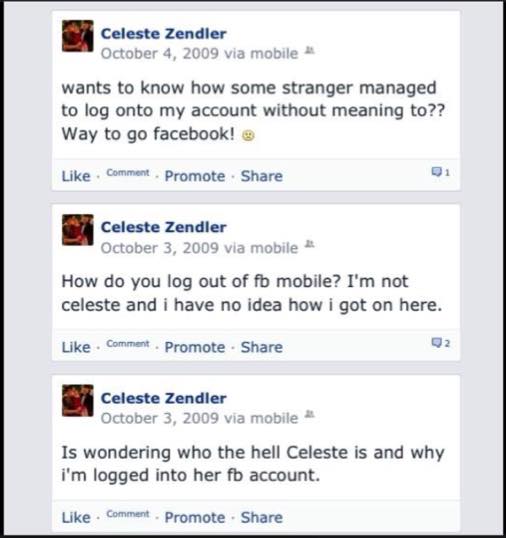 In 2009s, a guy used a flip-phone to log into his Facebook account and wasn't even given a chance to enter any login information. He was already logged in, but not to his own account.