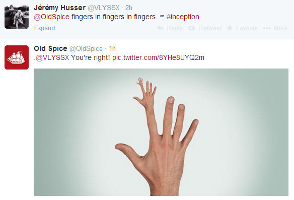 hand model - Jrmy Husser 2h Spice fingers in fingers in fingers. " Expand REWEFEvOne More Old Spice Spice 1h . You're right! pic.twitter.com8YHe8UYQ2m