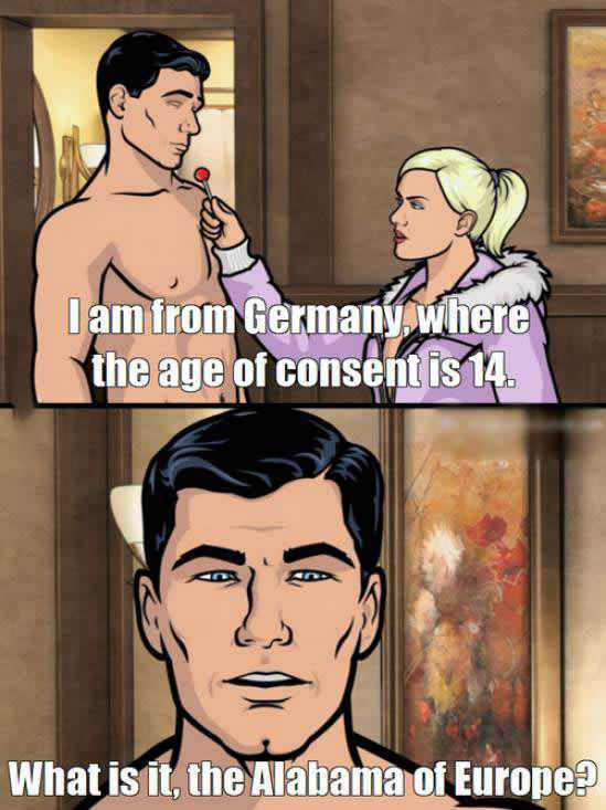 alabama of europe - I am from Germany, where the age of consent is 14. What is it, the Alabama of Europe