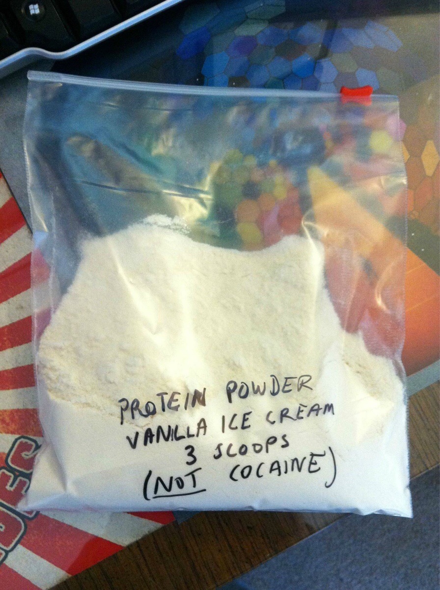 protein not cocaine - Protein Powder Vanilla Ice Cream 3 scoops Not Cocaine