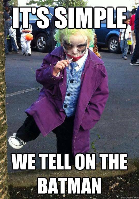 heath ledger joker kids costume - Eits Simple We Tell On The Batman quickmeme.com