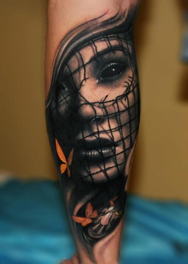 gothic woman tattoo