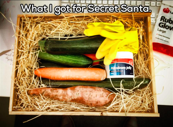 bad secret santa meme - Juulleeles What I got for Secret Santa. Rub Glov Large Astroleum Jelly