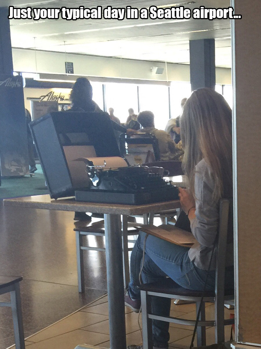 airport hipster - Just your typical day in a Seattle airport...