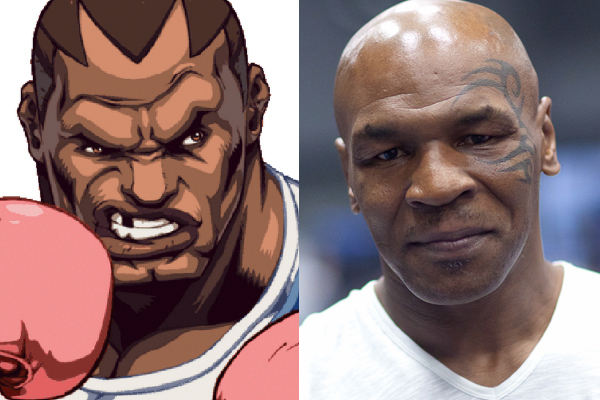 Balrog – Street Fighter; Based off of Mike Tyson
Balrog was originally named Mike Bison, but quickly underwent a name change when Capcom was nervous about getting sued by Mike Tyson himself.
