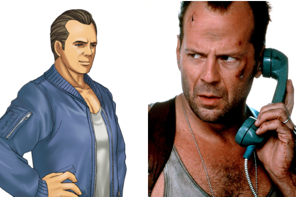 Bruno Dellinger – Dynamite Cop; Based off of Bruce Willis
If you ever played Dynamite Cop, there’s no denying that Bruno Dellinger looks a hell of a lot like Bruce Willis. This is because the game originally was sold as Die Hard Arcade.