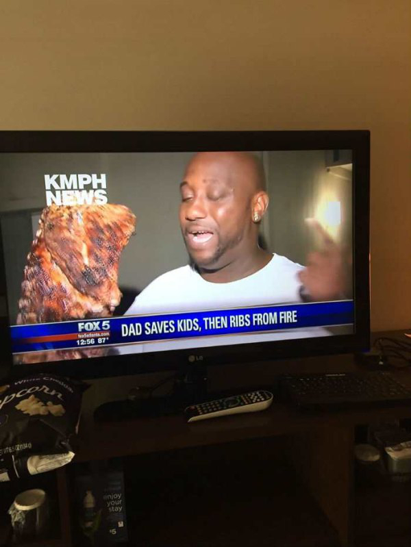 man saves child and ribs from fire - Kmph Ni FOX5 Dad Saves Kids, Then Ribs From Fire 1256 87 enjoy your stay
