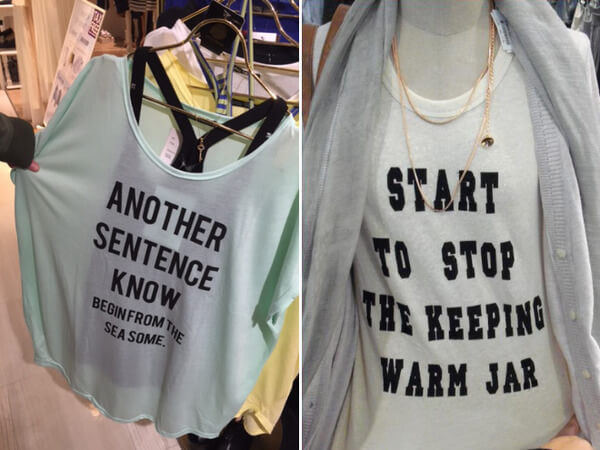 Some of The Most Ridiculous Cases of 'Engrish' on Clothing