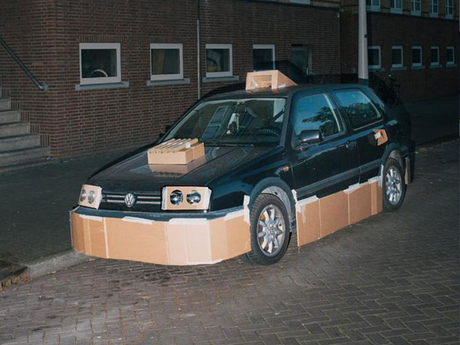 cardboard pimping cars