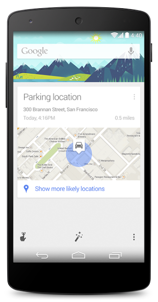 Forgot where you park your car? Don’t worry, Google Now remembers.