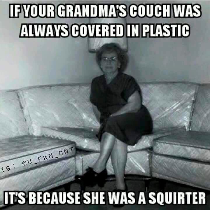 dirty old people memes - If Your Grandma'S Couch Was Always Covered In Plastic Ig It'S Because She Was A Squirter