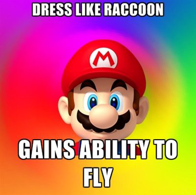 funny logic - Dress Raccoon Gains Ability To Fly