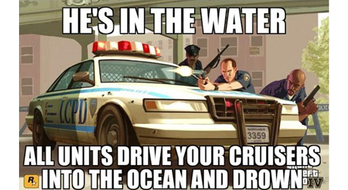 gta 4 - He'S In The Water 3359 All Units Drive Your Cruisers R Into The Ocean And Drown