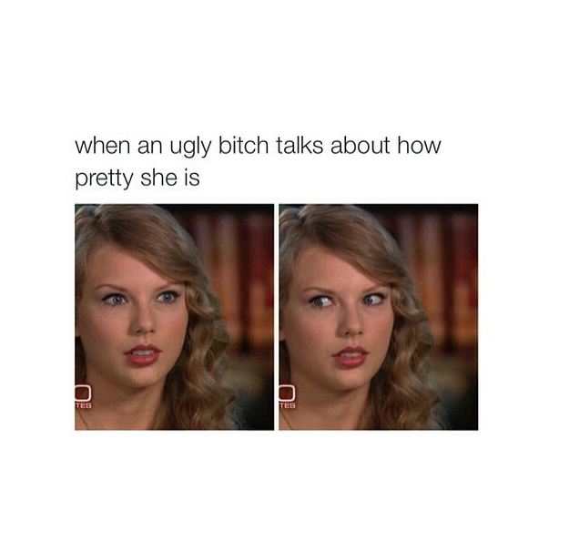 tweet - blond - when an ugly bitch talks about how pretty she is