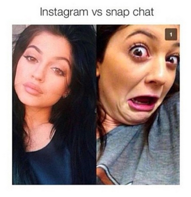 tweet - me on instagram vs snapchat - Instagram vs snap chat