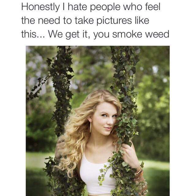 tweet - love story taylor swift - Honestly I hate people who feel the need to take pictures this... We get it, you smoke weed