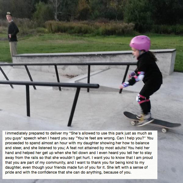 Teenage Boy's Priceless Reaction To Little Girls Skating at The Skate Park