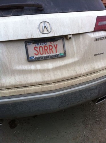 sorry license plate - A Qui Sorry Vest Side Acura