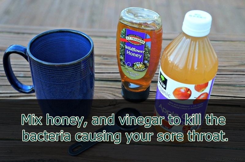 juice - Ritraders Wildflowe Honey M11202 anic Mix honey, and vinegar to kill the bacteria causing your sore throat.