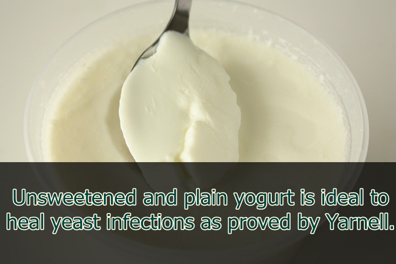 crème fraîche - Unsweetened and plain yogurt is ideal to heal yeast infections as proved by Yarnell.