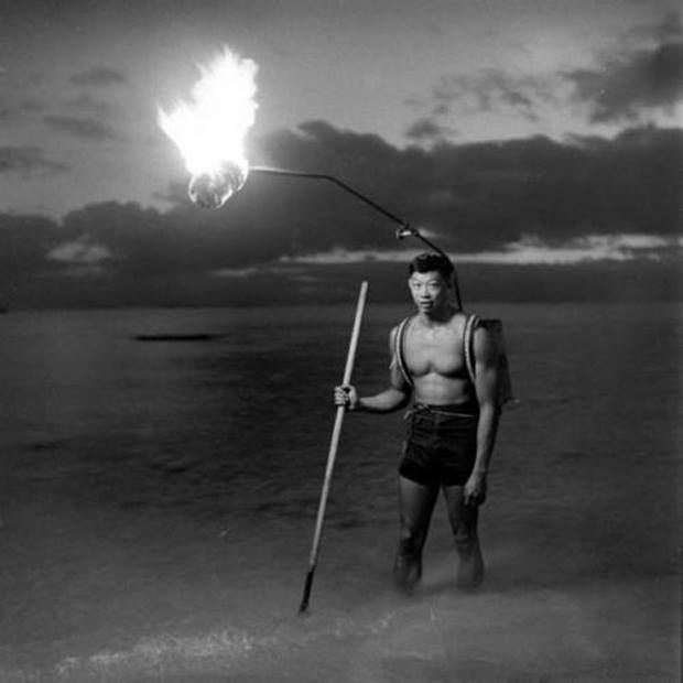 Night fishing in Hawaii, 1948.