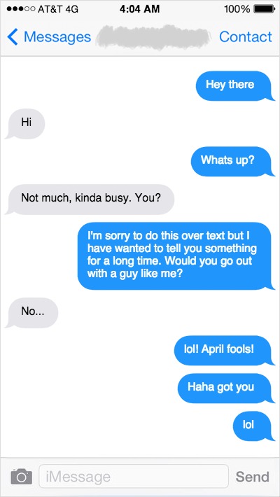 getting rejected over text - ..00 At&T 4G 100%