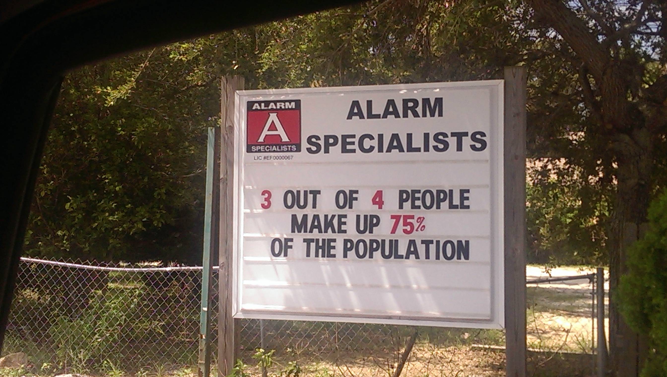 statistics cool funny - Alarm A Specialists 3 Out Of 4 People Make Up 75% Of The Population