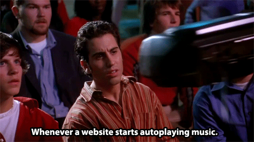 stfu gif - Whenever a website starts autoplaying music.