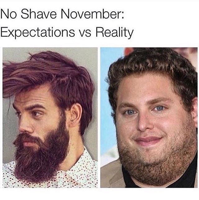 expectation vs reality - No Shave November Expectations vs Reality