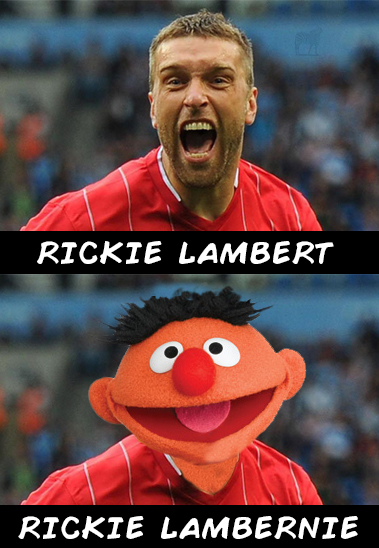 celeb pun footballer name puns - Rickie Lambert Rickie Lambernie