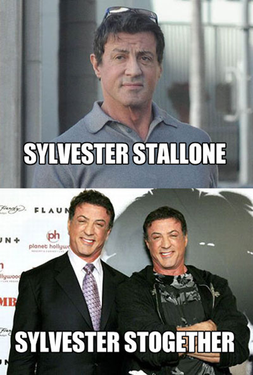celeb pun celebrity name puns - Sylvester Stallone Sol Flaun Jn plancholy wo Sylvester Stogether