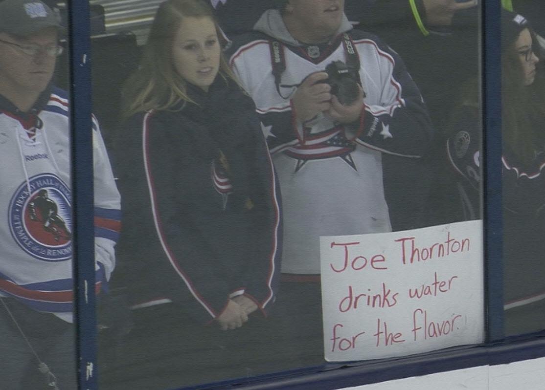 canadian insults meme - Joe Thornton drinks water for the flavor