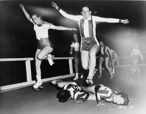In roller derby, if you fall and someone trips over you, you get a low block penalty.