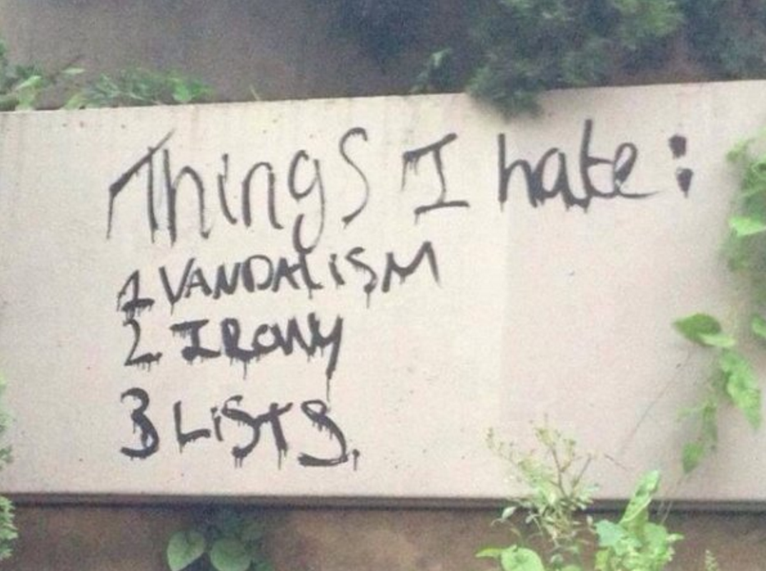 things i hate - Things I hate; A Vandalism Zirony 3 Lists,