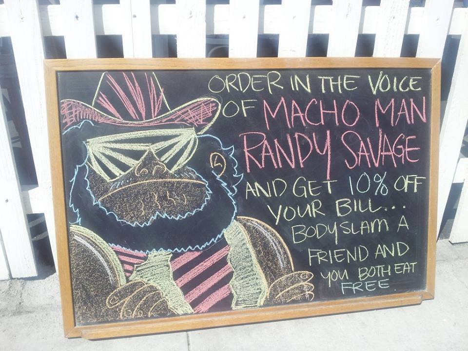 macho man bar meme - Order In The Voice Of Macho Man 3 Randy Savage & And Get 10% Off Your Bill... Bodyslam A Friend And you Both Eat Free