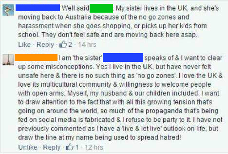 shaming document - Well said My sister lives in the Uk, and she's moving back to Australia because of the no go zones and harassment when she goes shopping, or picks up her kids from school. They dont feel safe and are moving back here asap. 62 14hrs I am