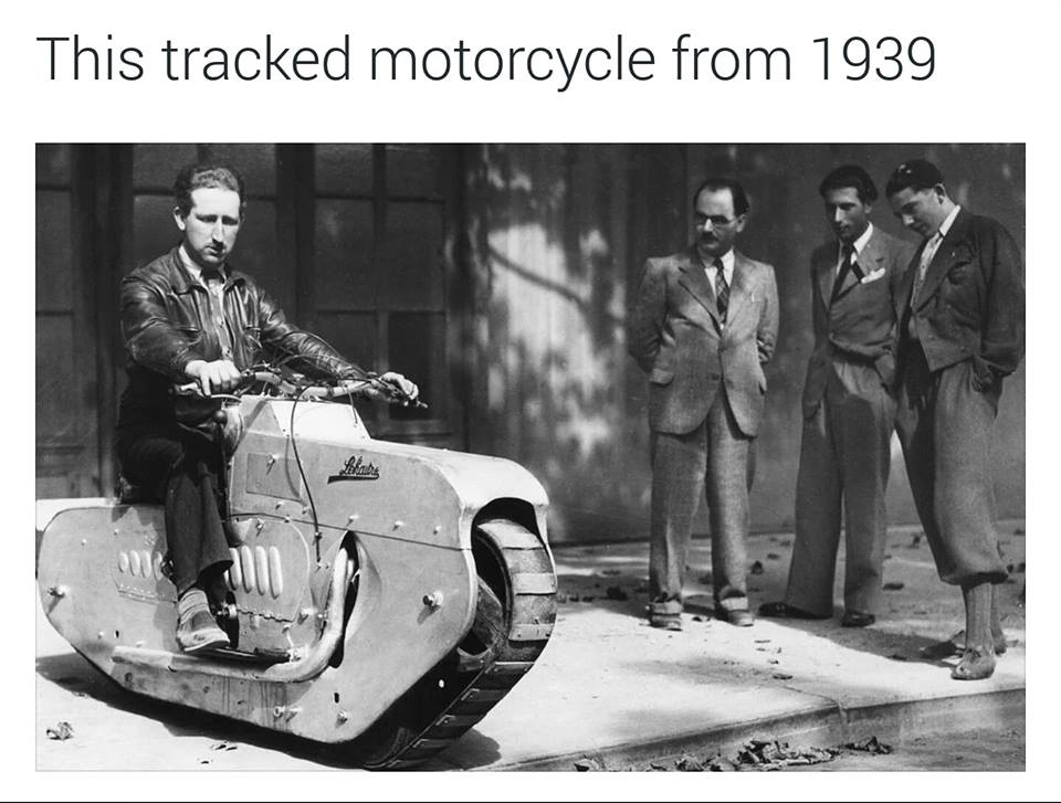 tank tread motorcycle - This tracked motorcycle from 1939