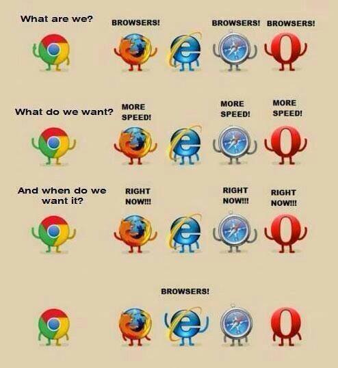 love internet explorer - What are we? Browsers! Browsers! Browsers! What do we want? More Speed! More Speed! Speed! 10 And when do we want it? Right Now!!! Right Now!!! Right Now!!! Browsers!