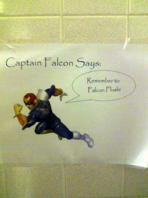 roommates captain falcon says remember to falcon flush - Captain Falcon Says Remember to Falcon Flush!