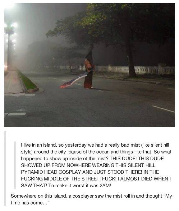 silent hill pyramid head meme - I live in an island, so yesterday we had a really bad mist silent hill style around the city 'cause of the ocean and things that. So what happened to show up inside of the mist? This Dude! This Dude Showed Up From Nowhere W