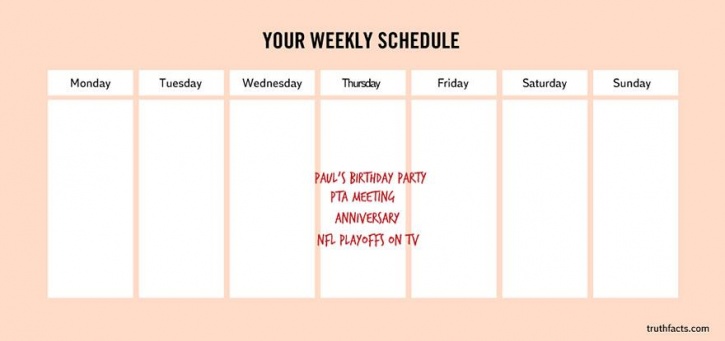 wumo graphs - Your Weekly Schedule Monday Tuesday Wednesday Thursday Friday Saturday Sunday Paul'S Birthday Party Pta Meeting Anniversary Nfl Playoffs On Tv truthfacts.com