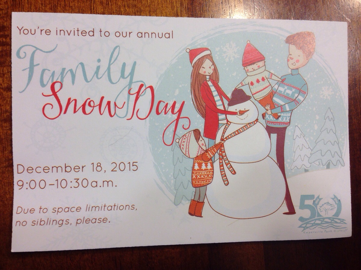 paper - You're invited to our annual nilu Snow Day a.m. vvvvvv Xxxx Tid Due to space limitations, no siblings, please.