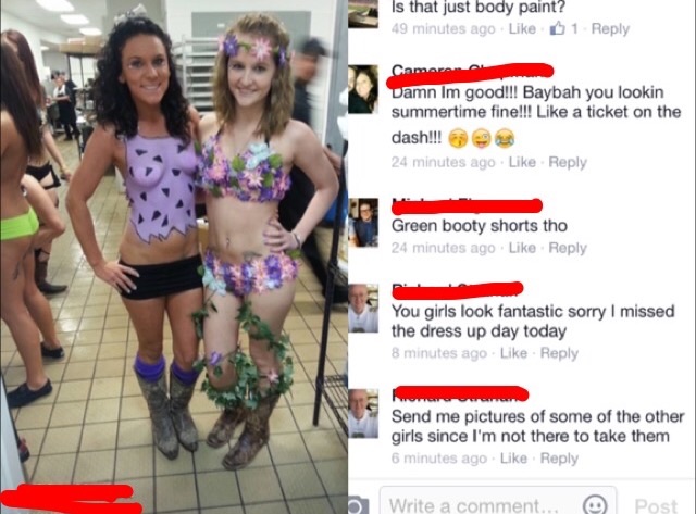 girl - Is that just body paint? 49 minutes ago 1 Camare Damn Im good!!! Baybah you lookin summertime fine!!! a ticket on the dash!!! 24 minutes ago Green booty shorts tho 24 minutes ago You girls look fantastic sorry I missed the dress up day today 8 minu