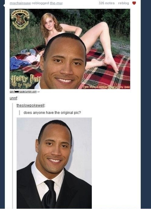 emma watson dwayne johnson - mschainsaw reblogged themu 326 notes reblog scanty Pony unnt theslowpokewell does anyone have the original pic?