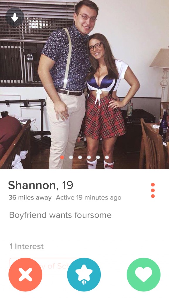 shoulder - Shannon, 19 36 miles away Active 19 minutes ago Boyfriend wants foursome 1 Interest Oo