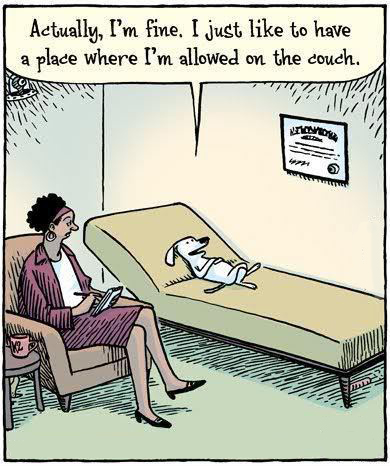 psychology comics funny - Actually, I'm fine. I just to have | a place where I'm allowed on the couch. Cindy